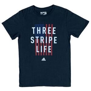 Adidas Three Stripe Life Athletic T Shirt